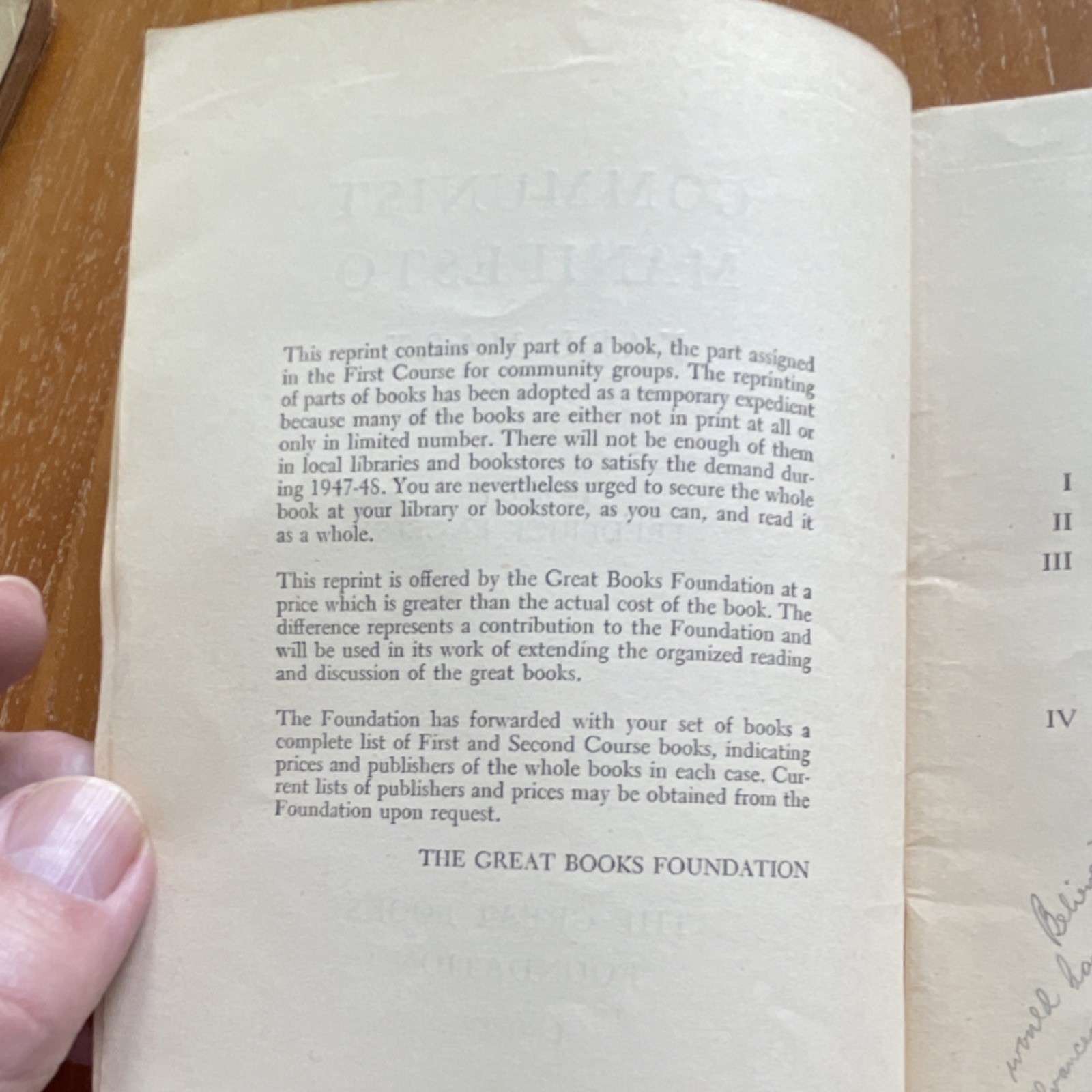 Great Books Foundation Karl Marx Communist Manifesto Facsimile Softcover 1947
