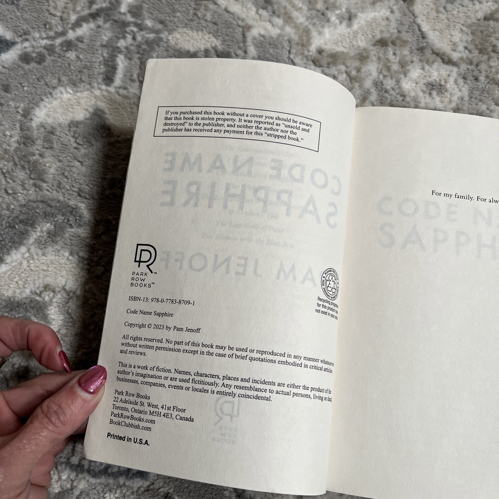 Code Name Sapphire: A Novel – Paperback By Jenoff, Pam – GOOD