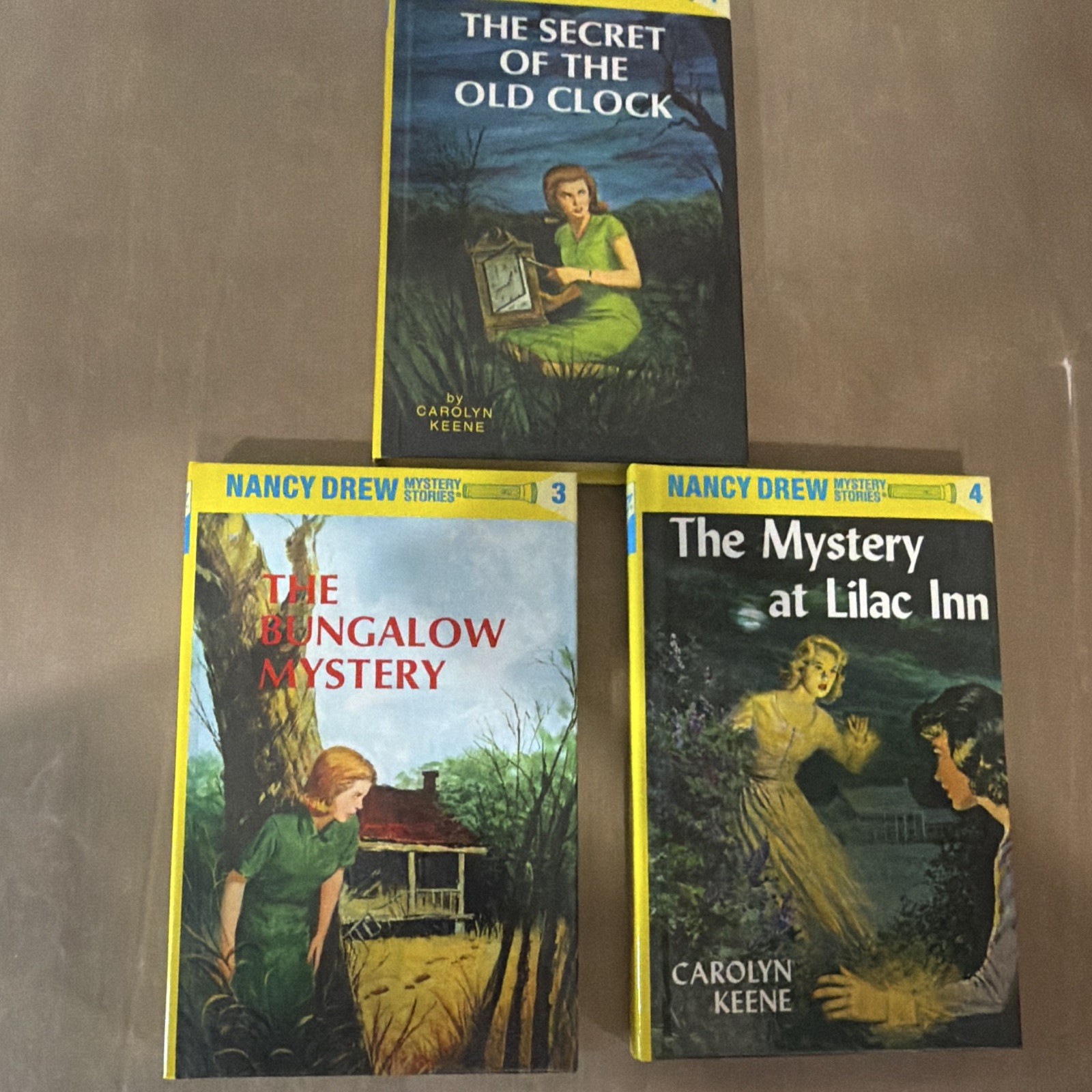 Nancy Drew Mystery Stories Carolyn Keene 3-in-1 Illustrated HC Old Clock