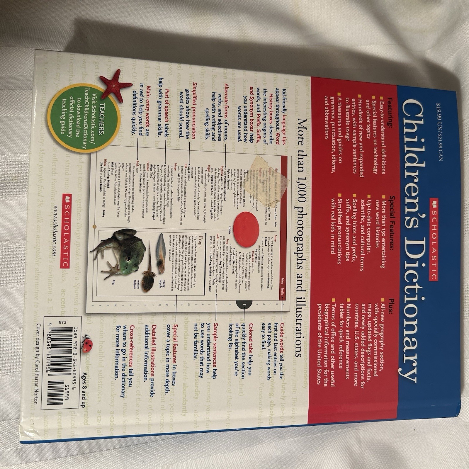 Scholastic Children’s Dictionary Hardcover Illustrated 896 Pages English 2008