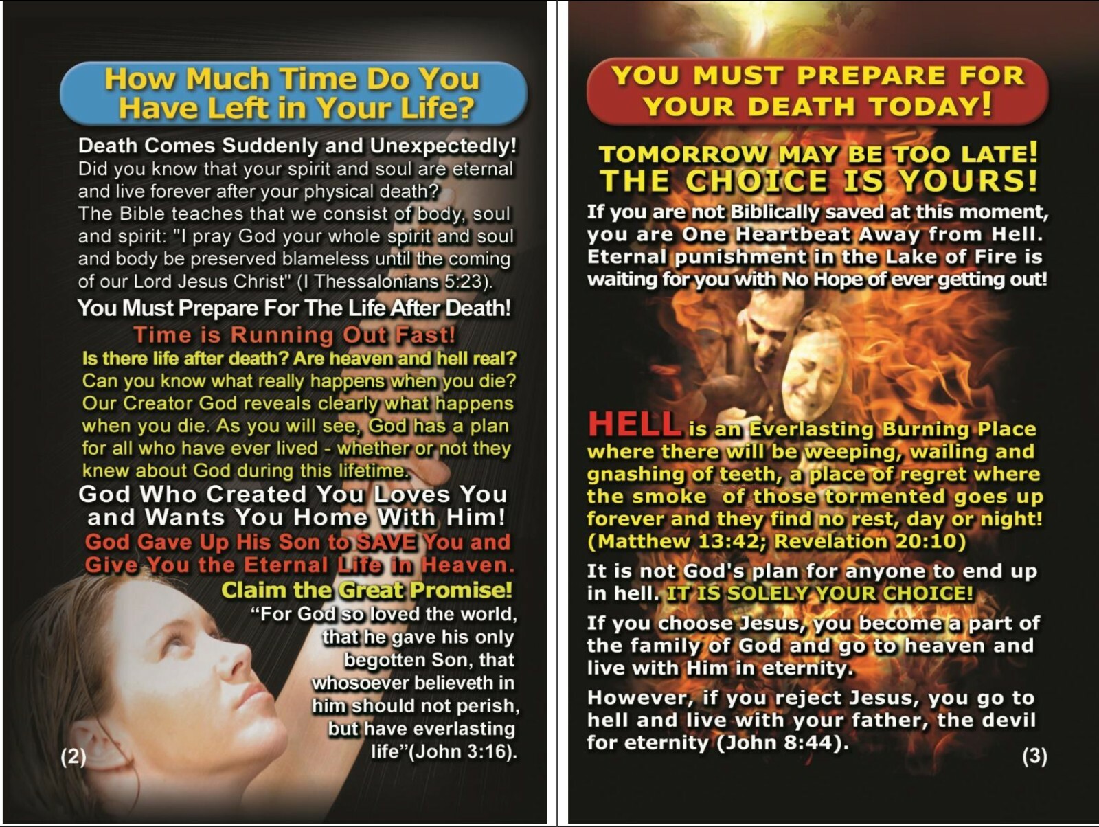 Bible, Gospel Tracts on The RAPTURE! PK of 32 units in 2 Covers, 16 Pages Each.