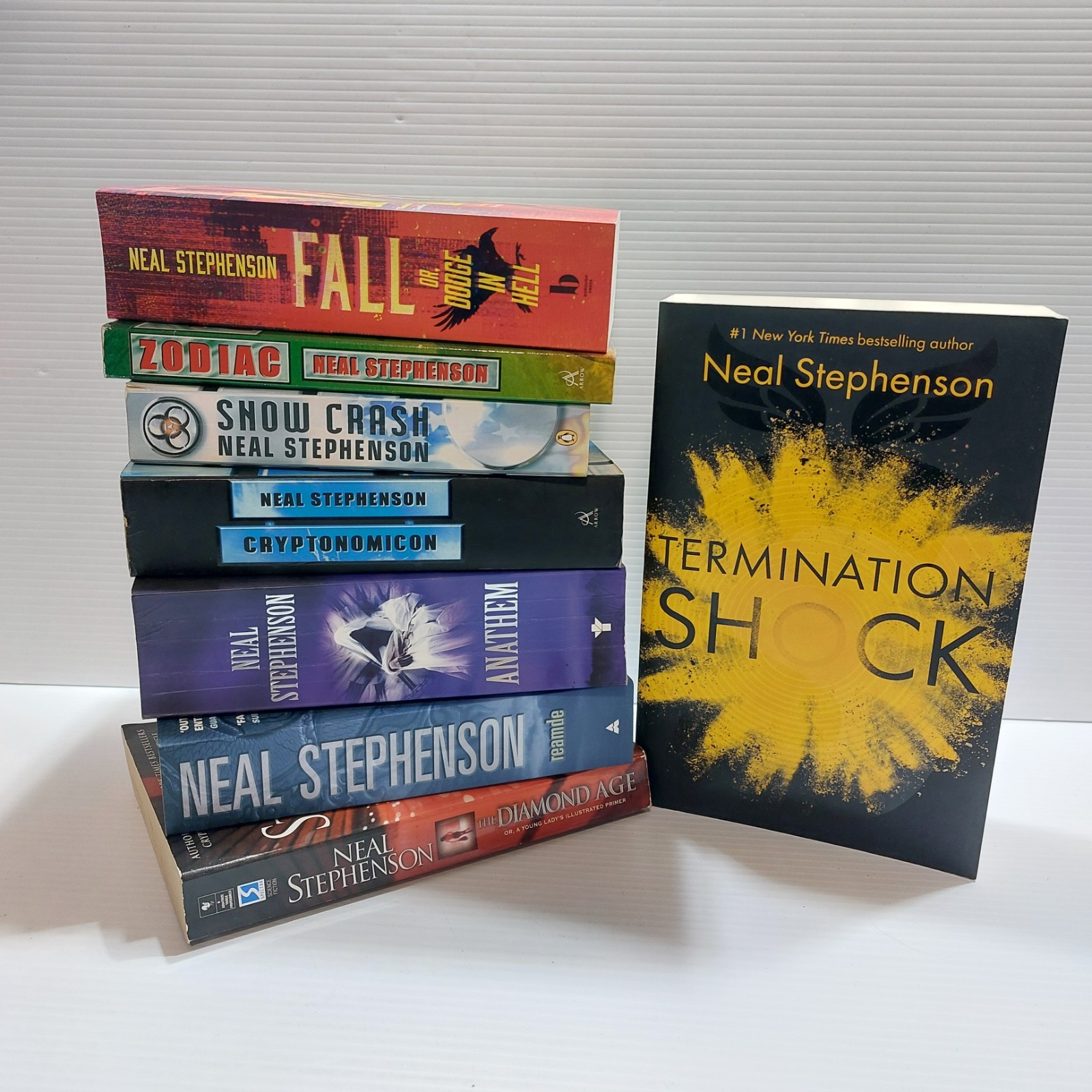 Neal Stephenson Book Bundle Lot x 8 Anathem Snow Crash Zodiac Shock Paperbacks