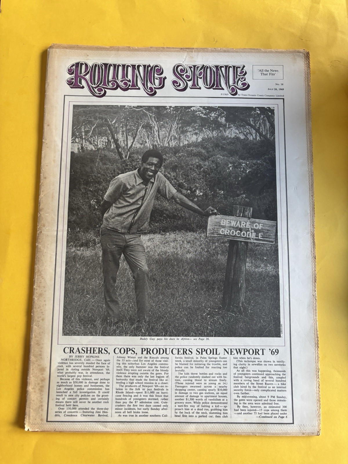 Rolling Stone magazine newspaper July 26 1969 Buddy Guy Brian Jones