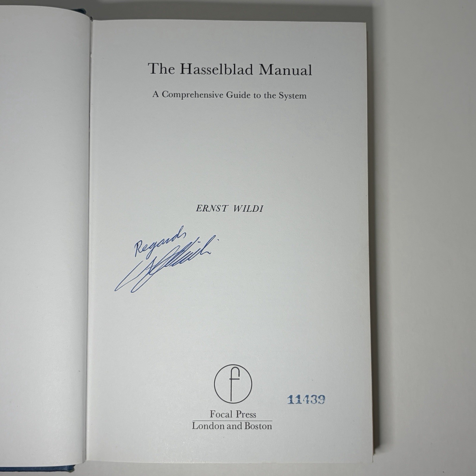 The Hasselblad Manual 2nd Edition Ernst Wildi 1982 Signed w/ Original Letter