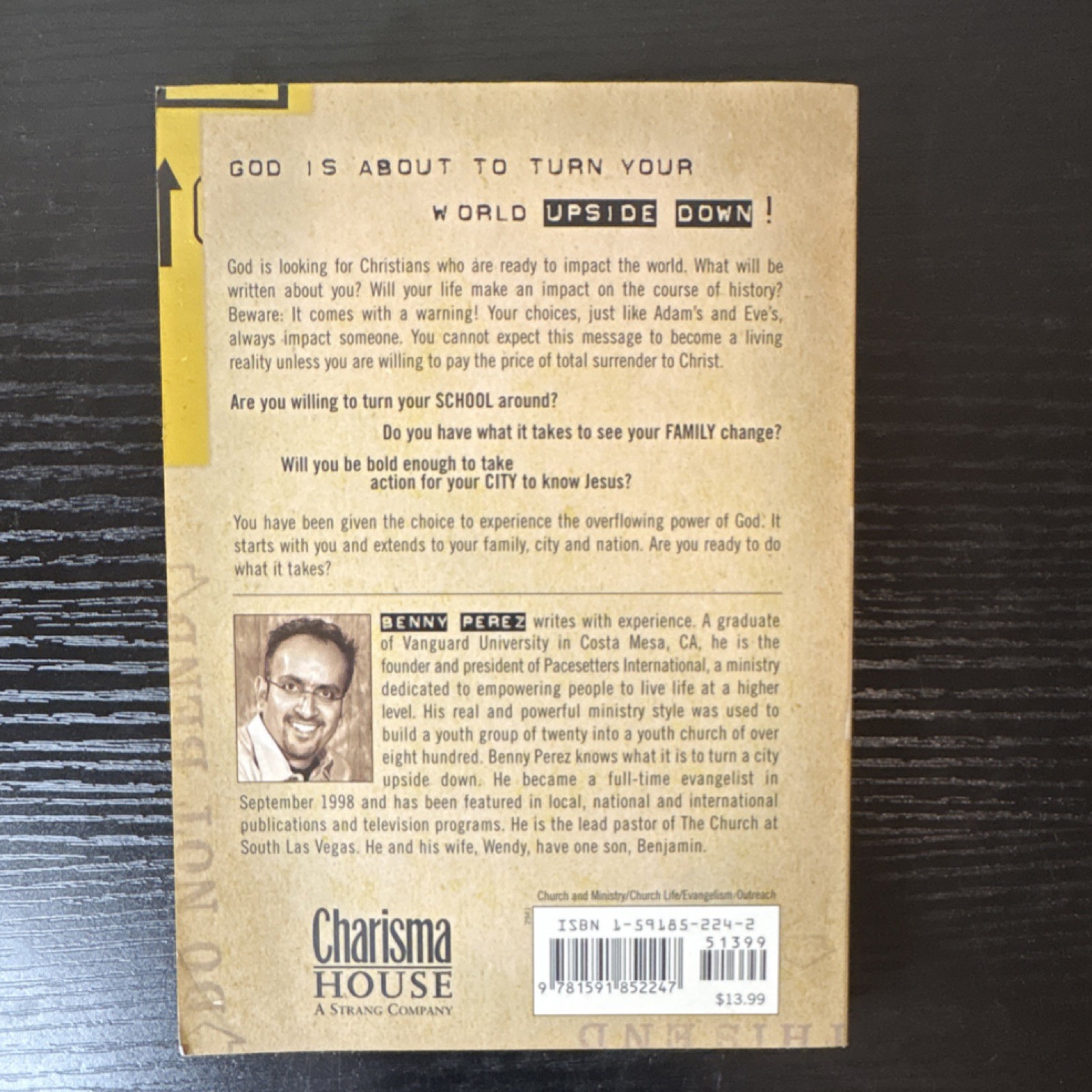 Upside Down by Benny Perez Hardcover Charisma House Church Ministry Evangelism