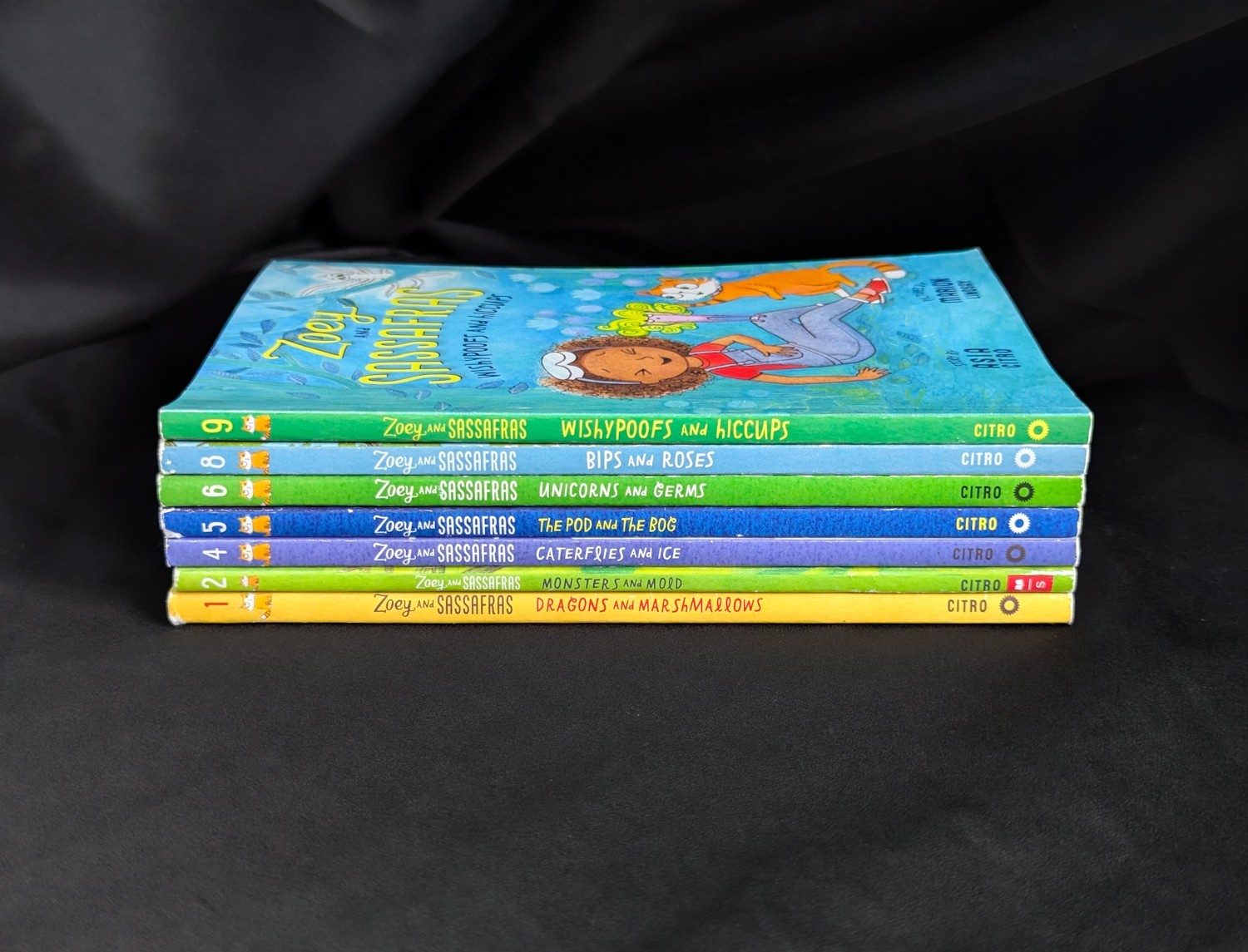 Lot Of 7 Asia Citro Books Zoey & Sassafras Pod Bog Caterflies Monsters Wishypoof