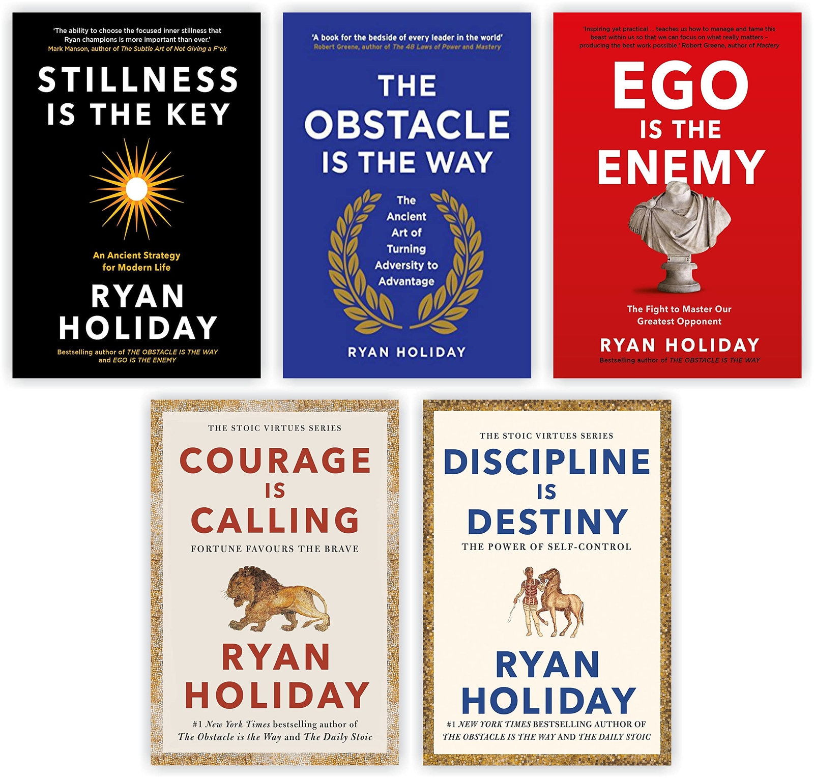 Ryan Holiday 5 Books Collection Set: Stillness Is The Key, The Obstacle Is The