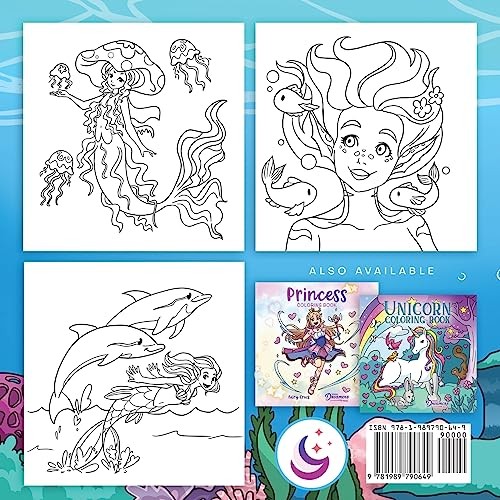 Mermaid Coloring Book: For Kids Ages 4-8, 9-12 (Young Dreamers Press Kids