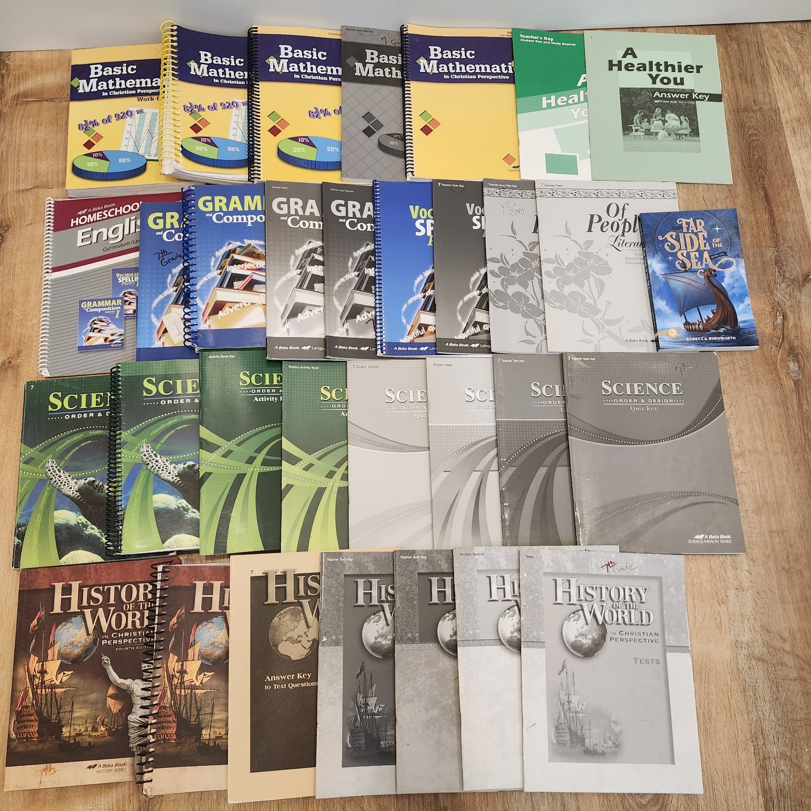 ABEKA 7th Grade Curriculum Complete* Set History Science English Mathematics +