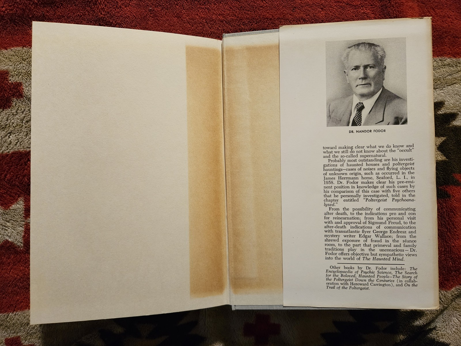 The Haunted Mind – Nandor Fodor 1959 Garrett Publications 1st Edition HC DJ