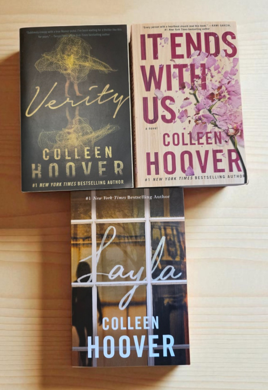 Colleen Hoover Paperback Books Lot of 3 Like New-Layla, Verity, It Ends With Us