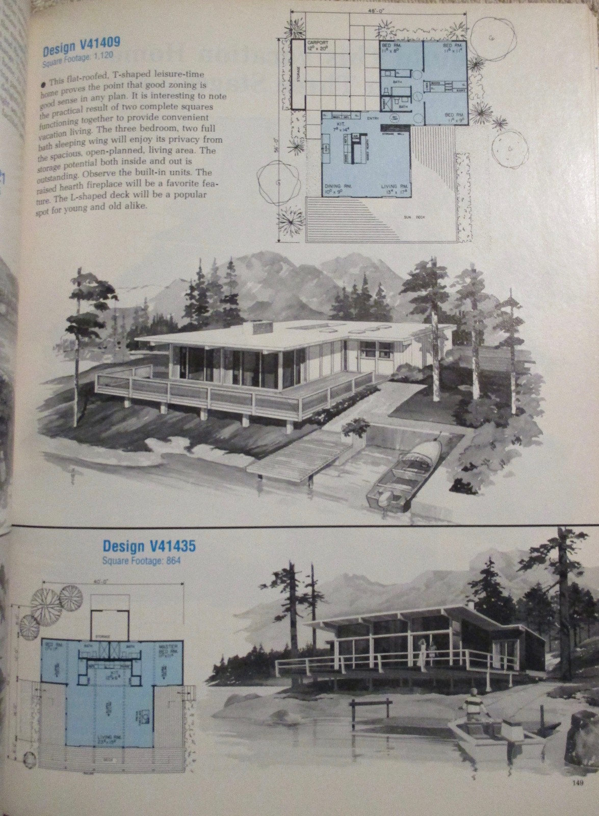 1991 Home Planners VACATION & SECOND HOMES plan book 258 designs Architecture