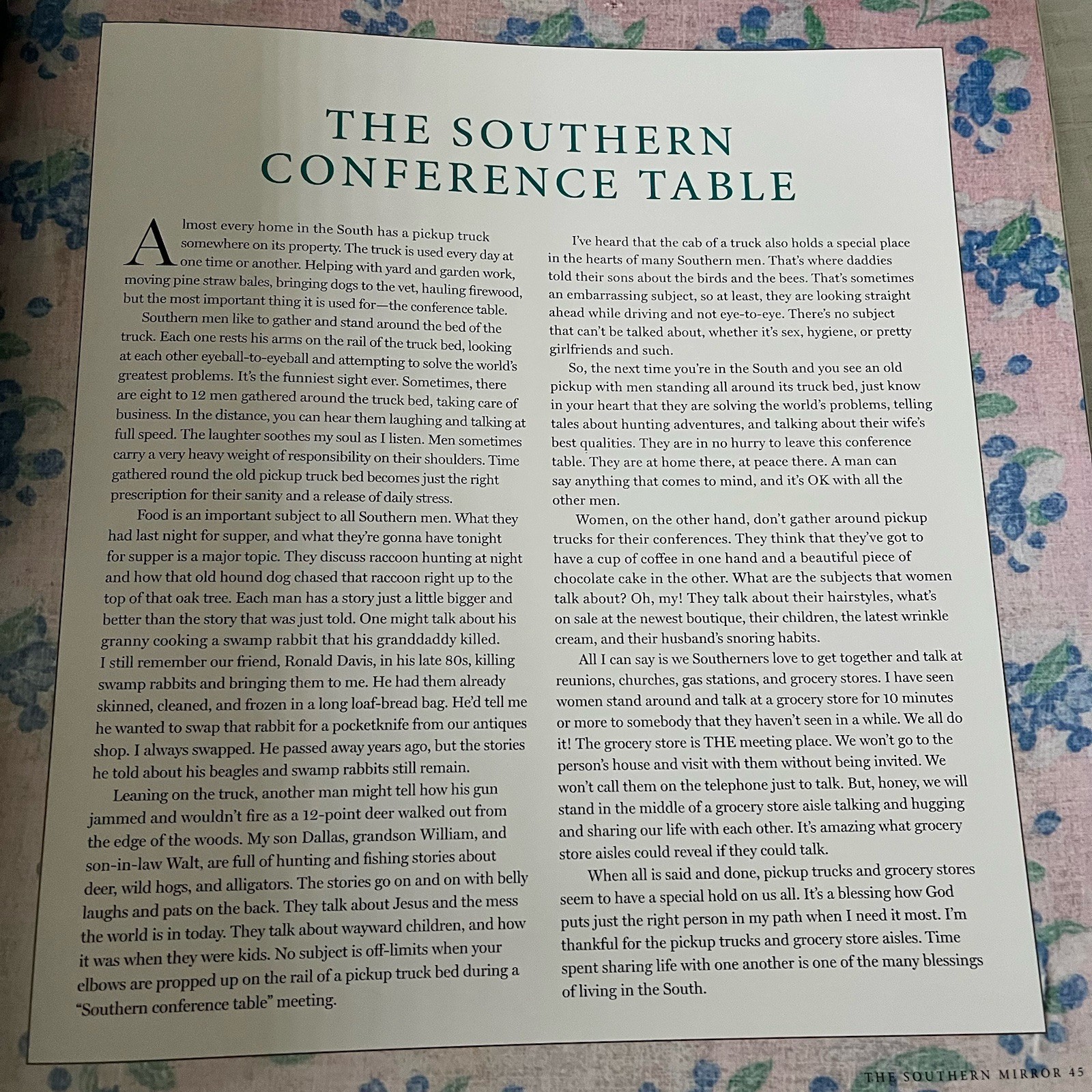 Brenda Gantt The Southern Mirror Book Cookery Stories Life in the South NEW
