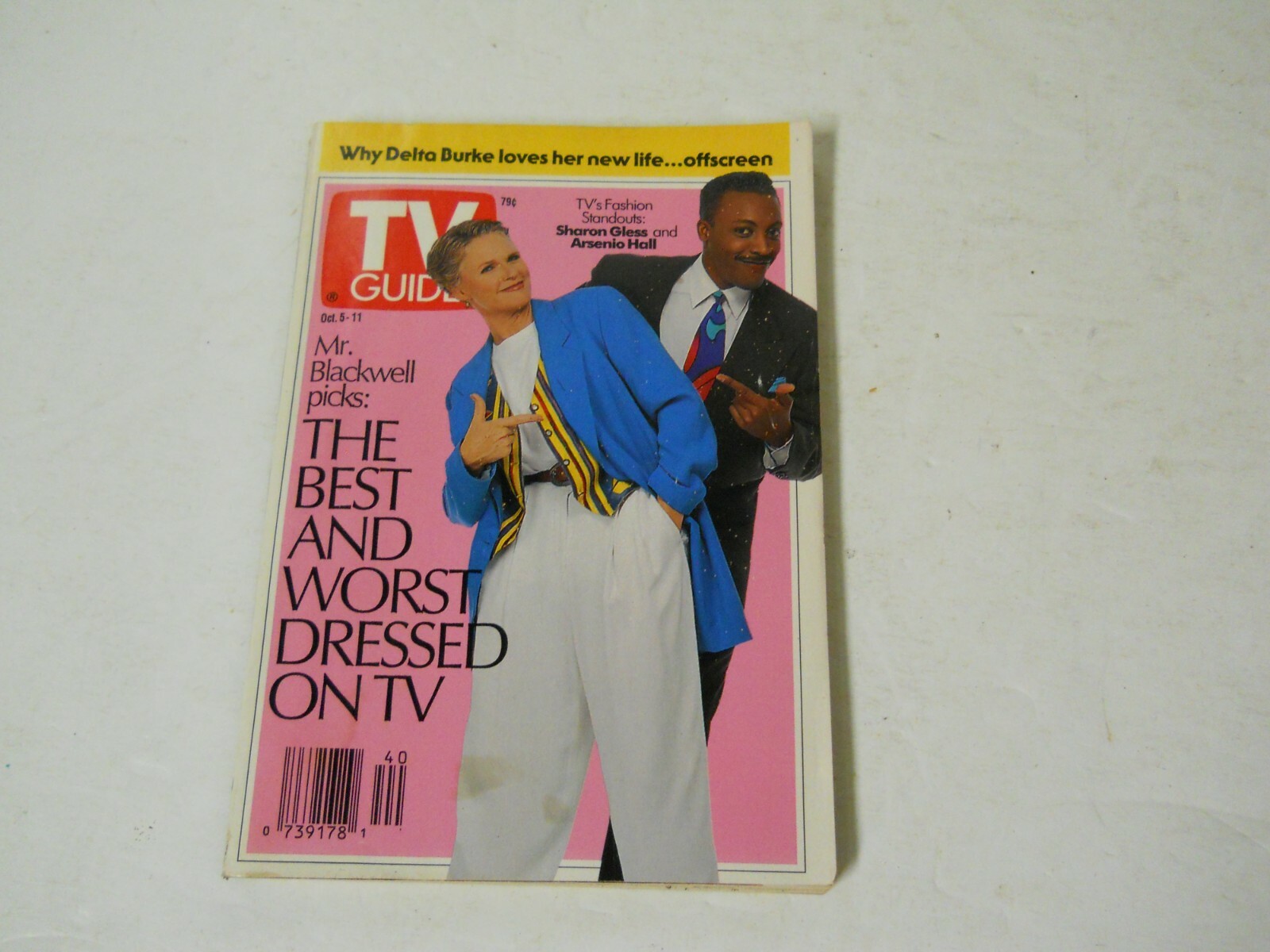 Oct. 5-11 1991 TV Guide Magazine Sharon Gless Arsenio Hall Best & Worst Dressed