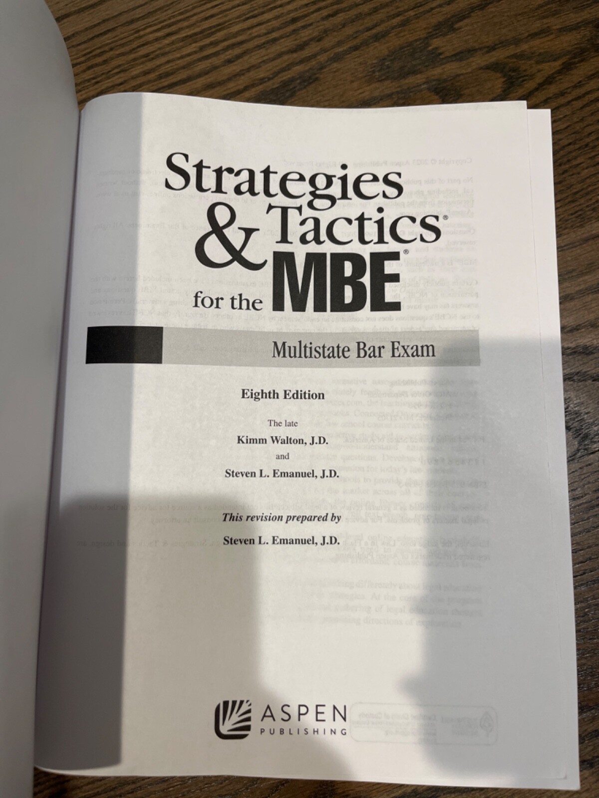 Emanuel strategies & tactics for the MBE- Eighth Edition