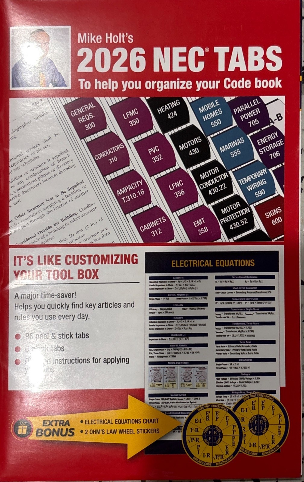 Mike Holt’s Electrical Code Tabs, Based on The 2026 NEC, Brand New
