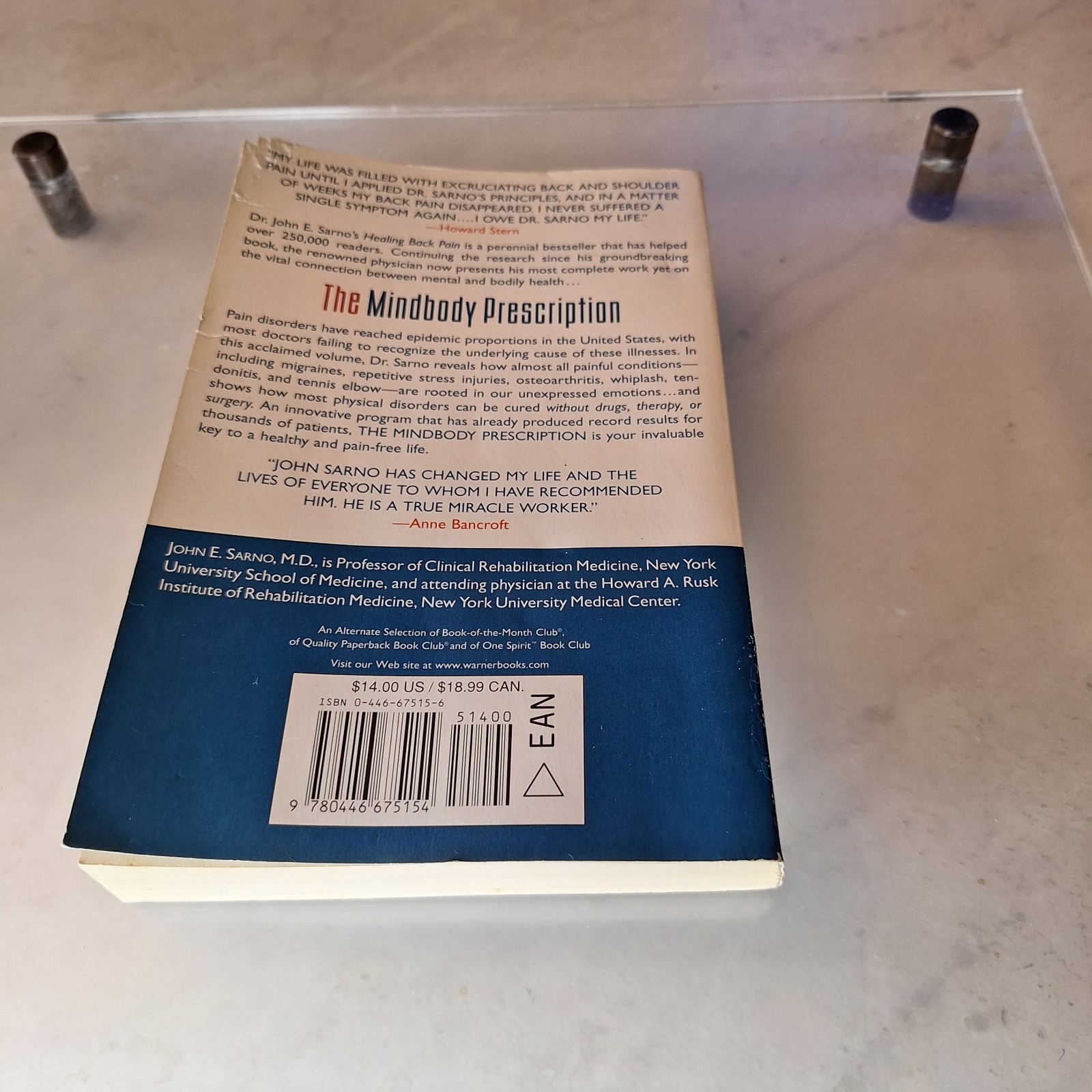 Mindbody Prescription : Healing the Body, Healing the Pain by John E. Sarno…