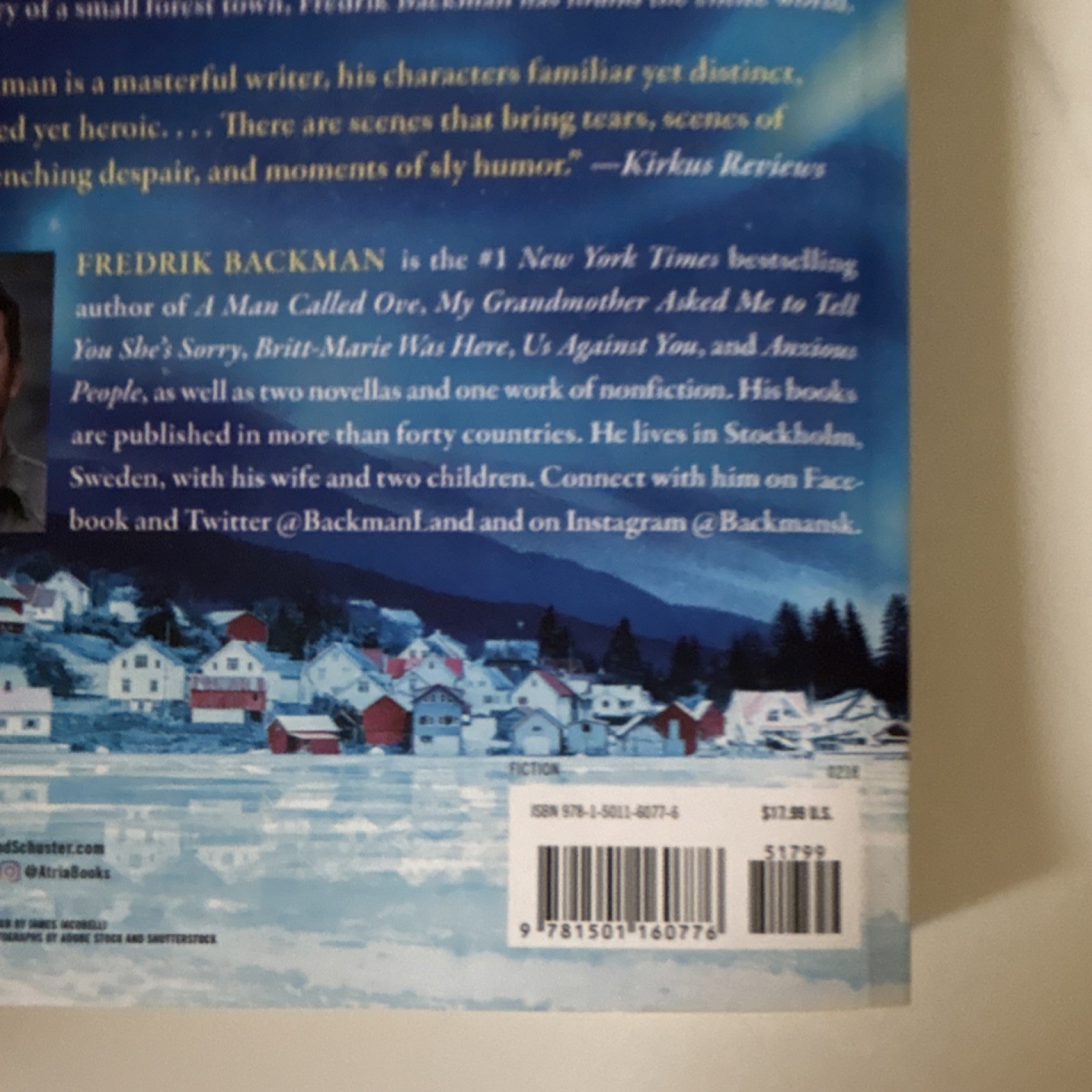 Washington Square Press Beartown Fredrik Backman Paperback Fiction Beartown Ser.