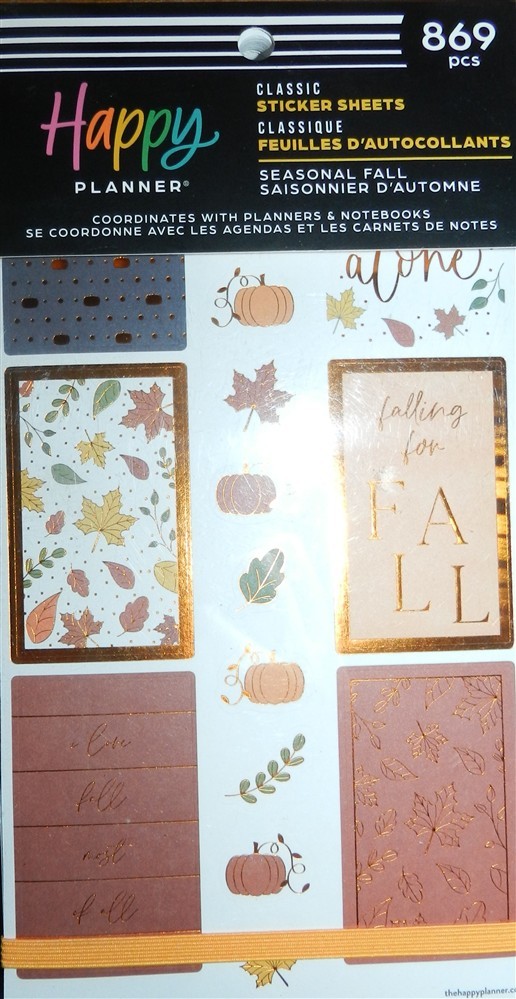 Happy Planner 869 Pcs Classic Sticker Sheets Seasonal Fall! New! Rare!