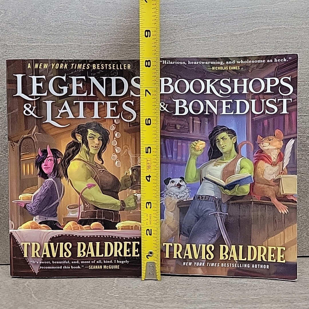 Lot of 2 Books by Travis Baldree Bookshops & Bonedust Legends & Lattes Paperback