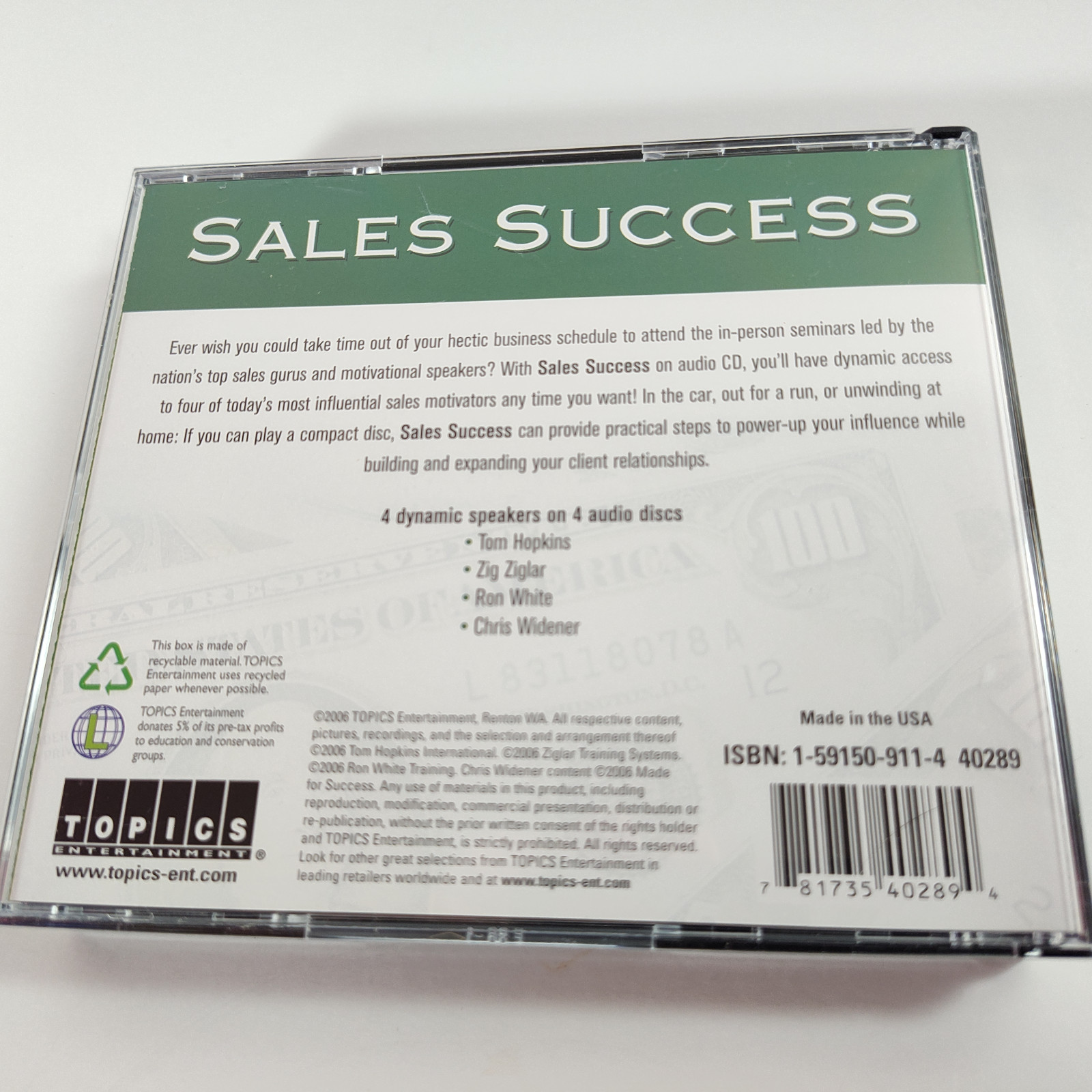 Sales Success Motivational Sales Training 4 AUDIO CDs From Connecting to Closing