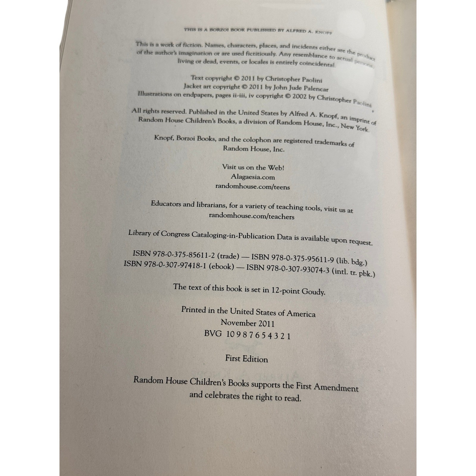 Inheritance First Edition by Christopher Paolini Hardcover Fantasy Dragon Book