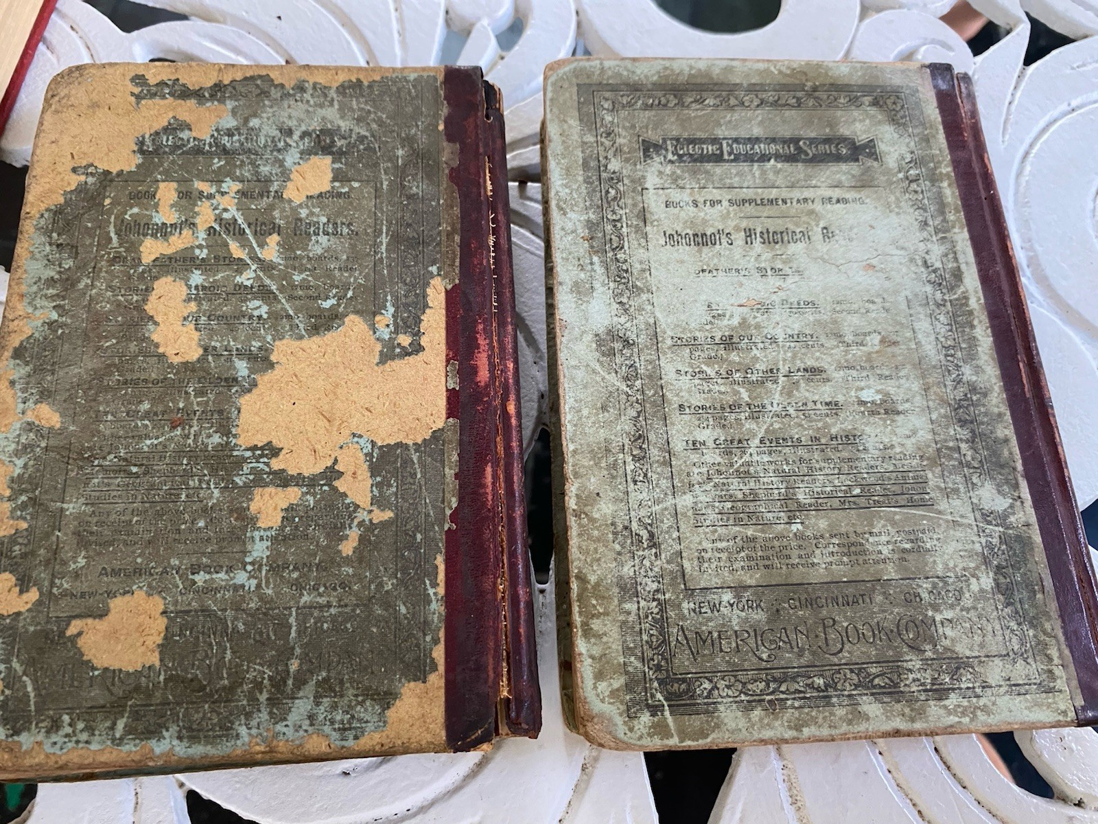 2 Antique Books School Readers 1877 Ray’s New Practical Arithmetic Math Book
