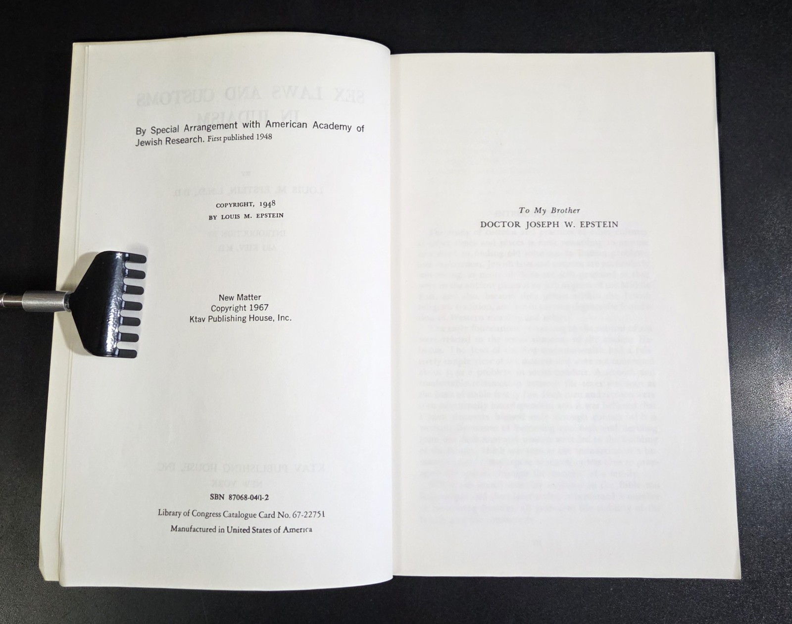 SEX LAWS AND CUSTOMS IN JUDAISM – Louis M. Epstein (1967) Vintage Judaism