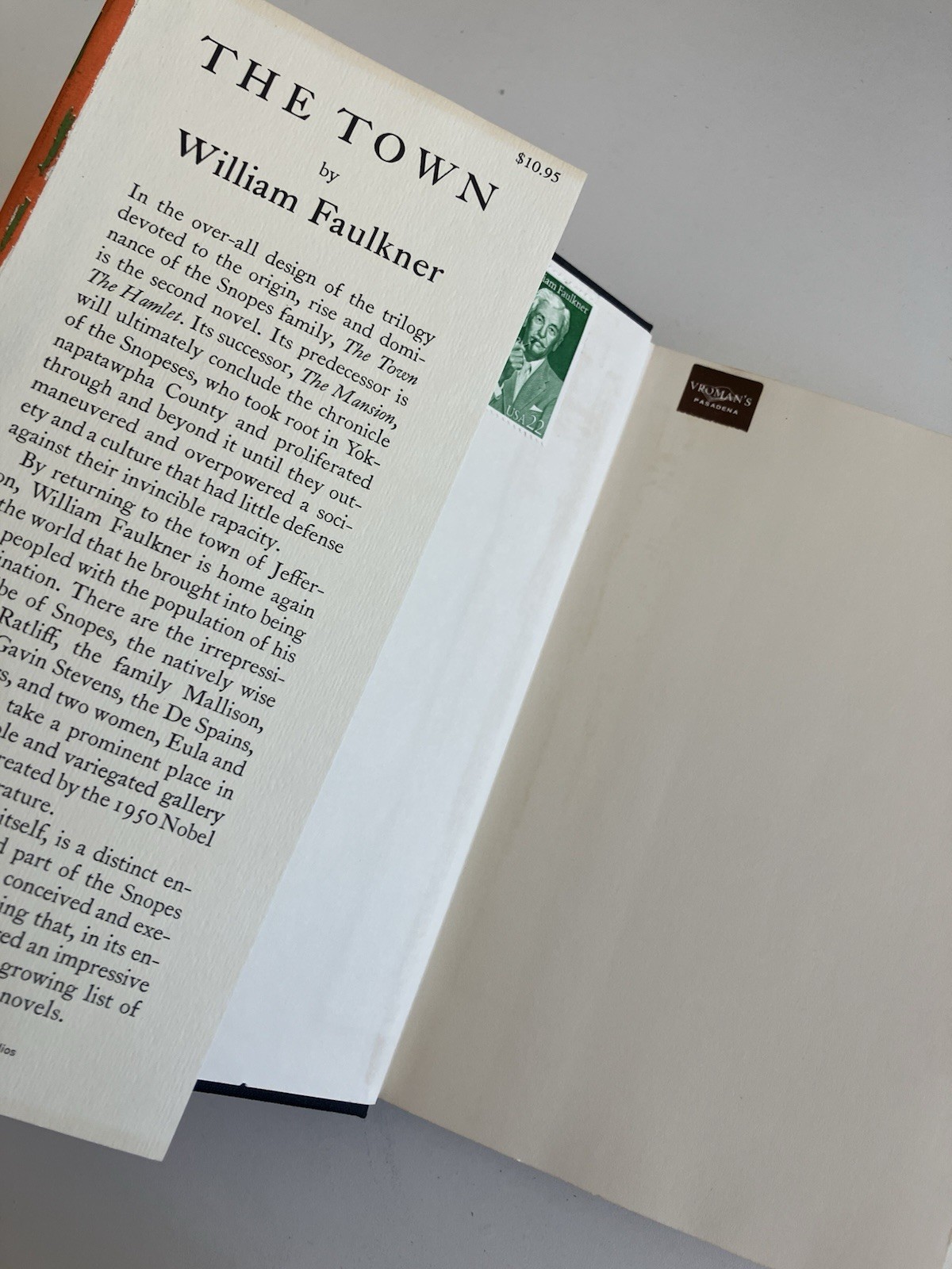 William Faulkner the town HBDJ 1957 Random House Nice Copy