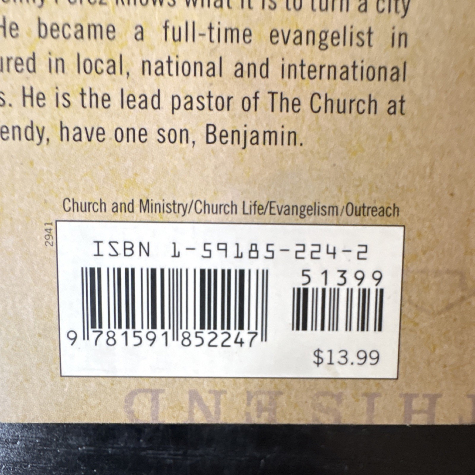 Upside Down by Benny Perez Hardcover Charisma House Church Ministry Evangelism