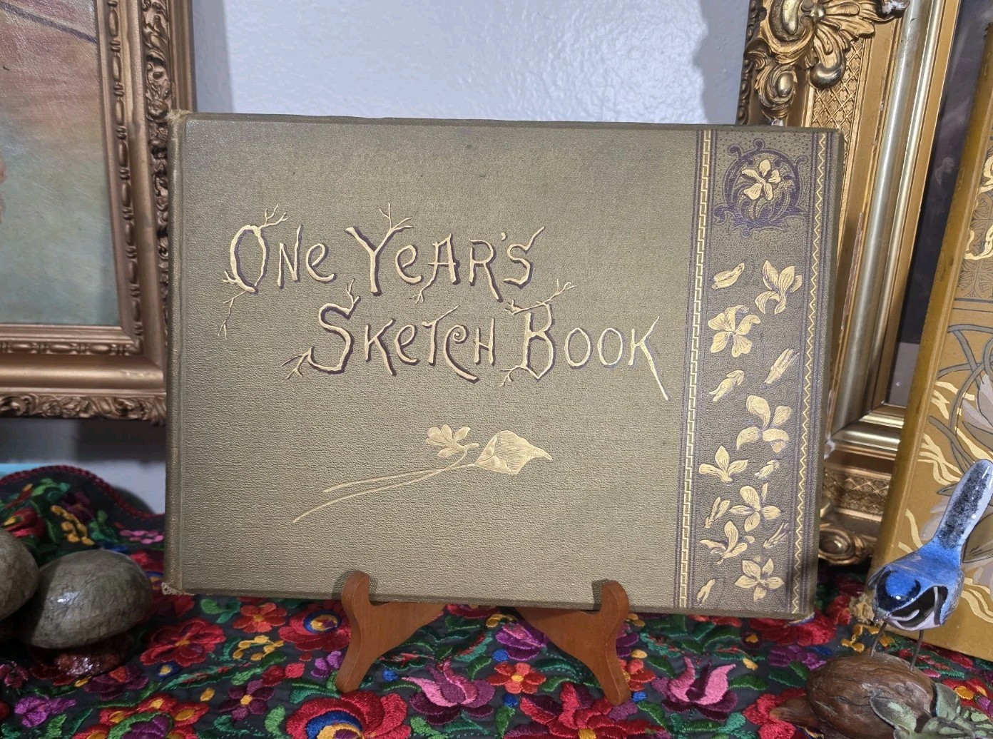 Inscribed By Actor Augustus Cook 1888 ONE YEAR’S SKETCH BOOK by Irene E. Jerome