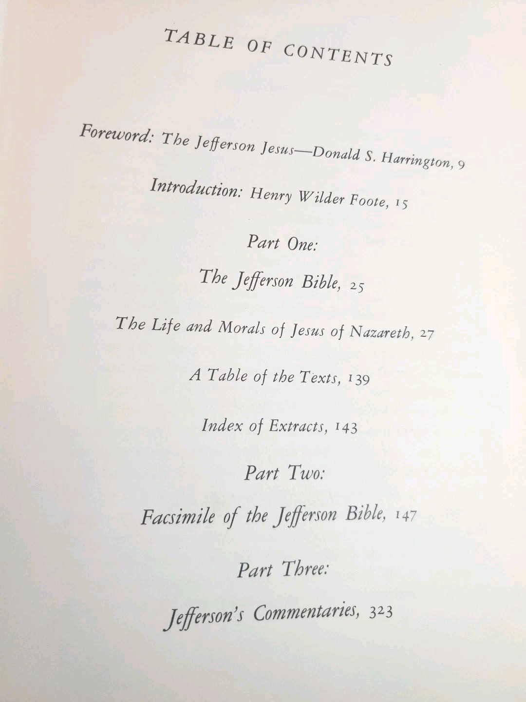 THE JEFFERSON BIBLE by Thomas Jefferson – 1st Edition HC 1964 Clarkson N. Potter