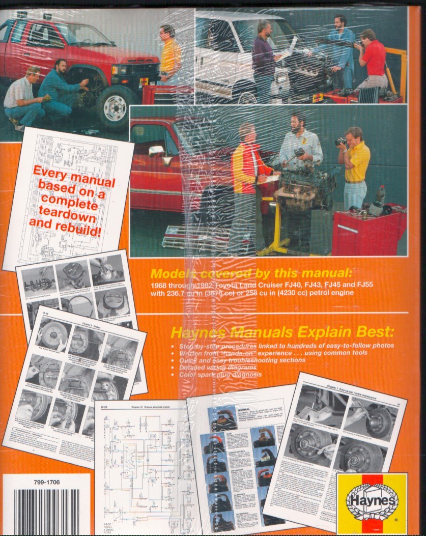 Haynes Toyota Land Cruiser 1968-1982 FJ40 FJ43 FJ45 FJ55 Repair Manual MN3019
