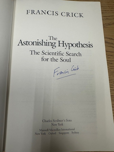 The Astonishing Hypothesis SIGNED by Francis Crick HCDJ