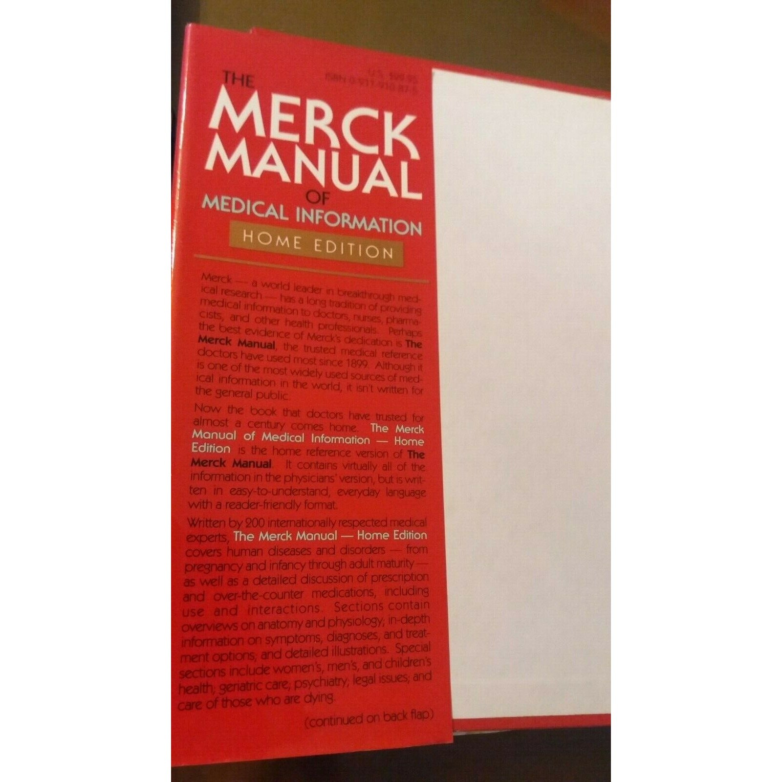 The Merck Manual of Medical Information Home Edition ISBN: 0911910875