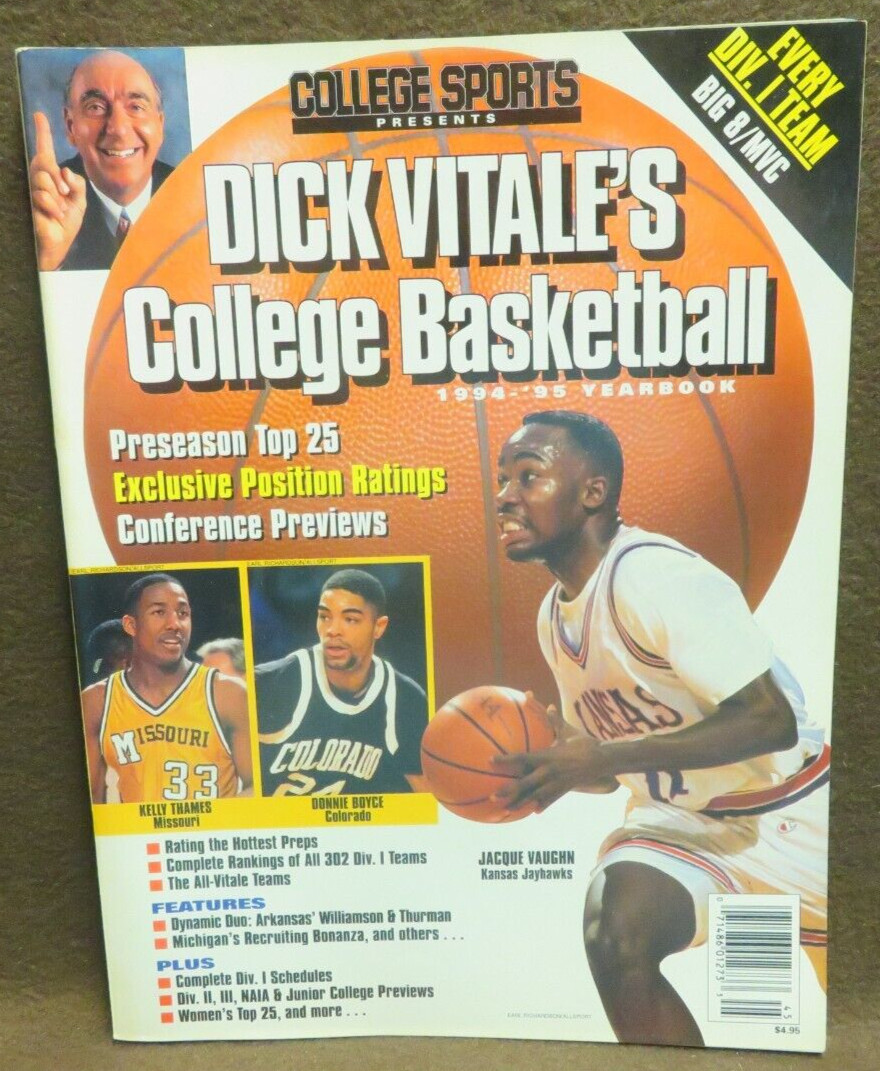 #2879 DICK VITALES COLLEGE BASKETBALL YEARBOOK 1994-95 VAUGHN BOYCE THAMES