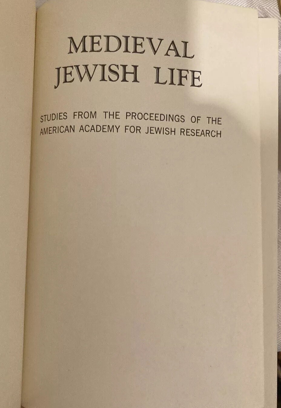Medieval Jewish Life Selected Essays with Introduction by Robert Chazan 1976 HC