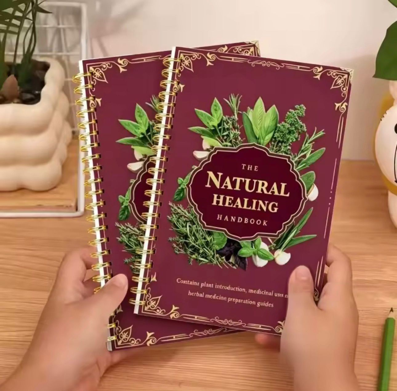 Natural Healing Handbook Spiral-Bound Guide for Herbal Remedies & Recipes