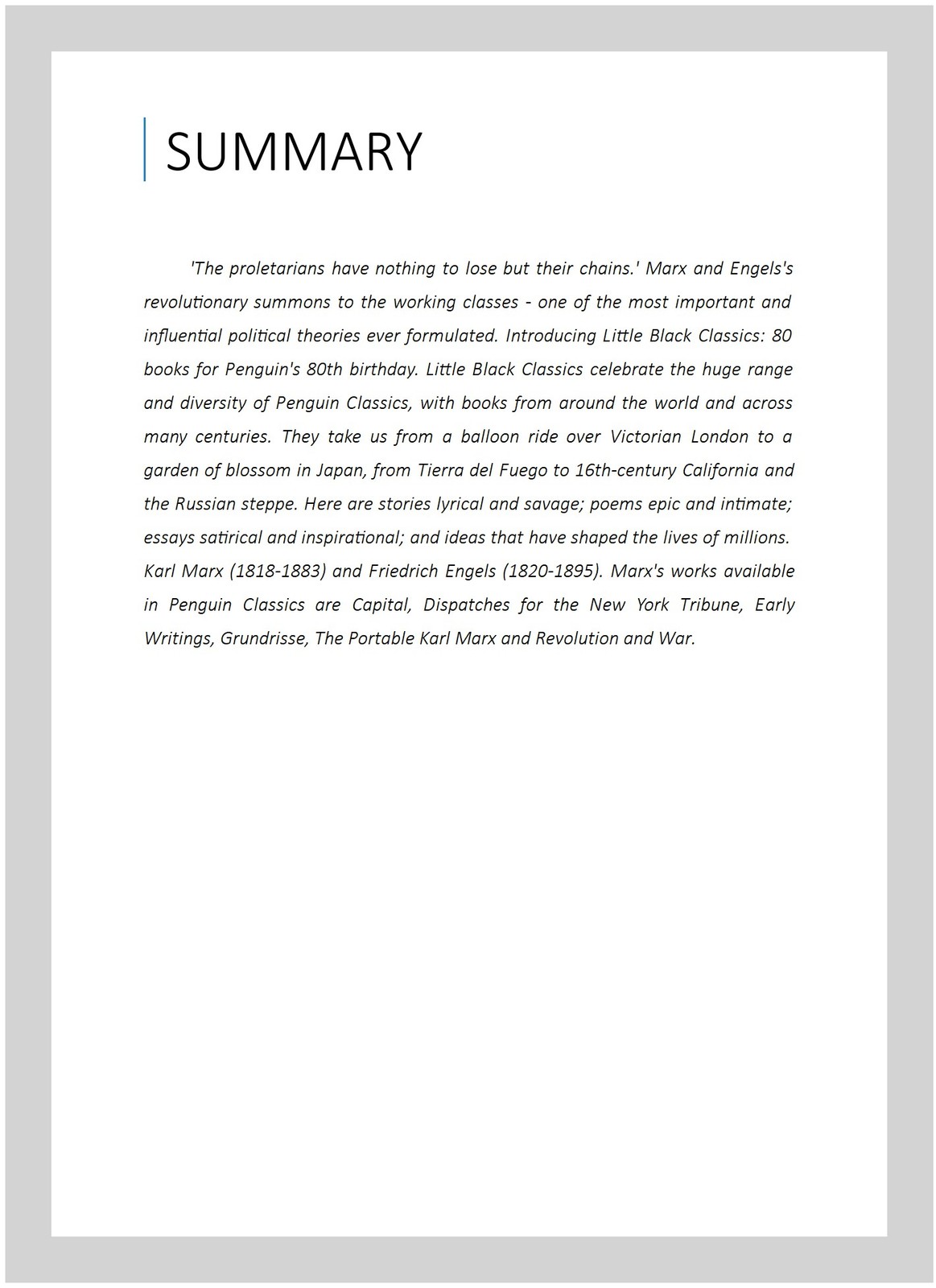 The Communist Manifesto by Marx, Karl, Brand New, Free shipping in the US