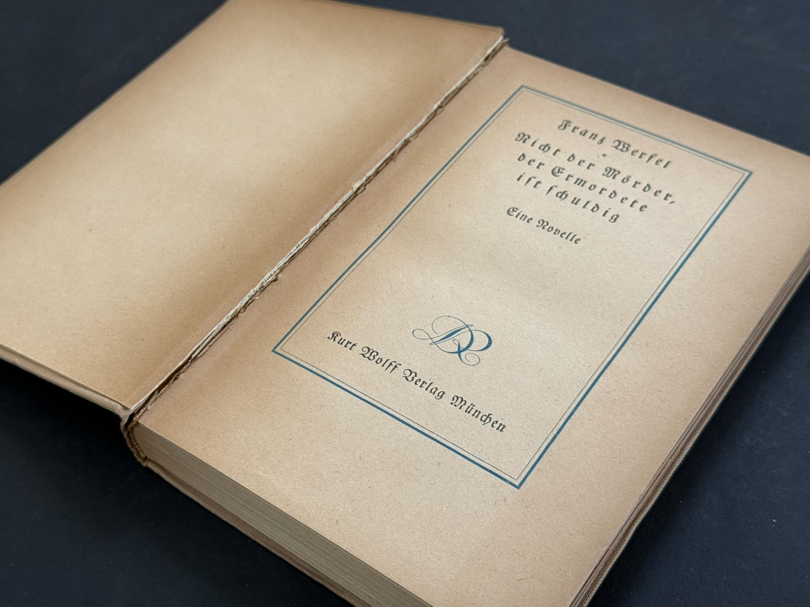 Franz Werfel Inscribed SIGNED in Vienna Nicht der Mörder 1922 Kurt Wolff German