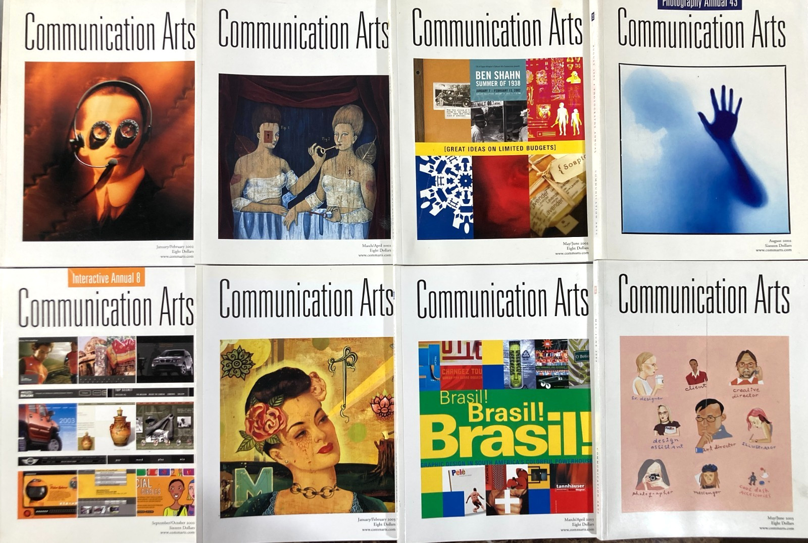 Lot of 8 Communication Arts Magazine Annuals 2002 2003 Advertising Illustration