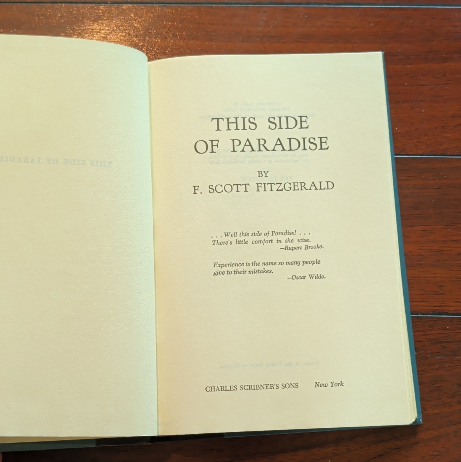 F. Scott Fitzgerald This Side of Paradise HC Charles Scribner’s Sons 1920