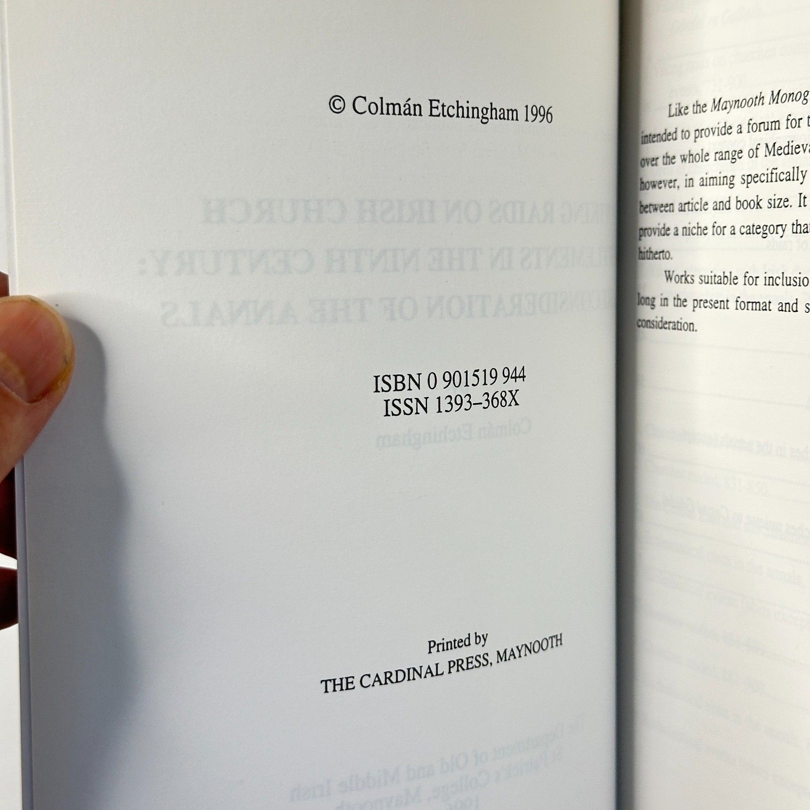 “Viking Raids on Irish Church Settlements in the 9th Century” (1996, Maynooth)
