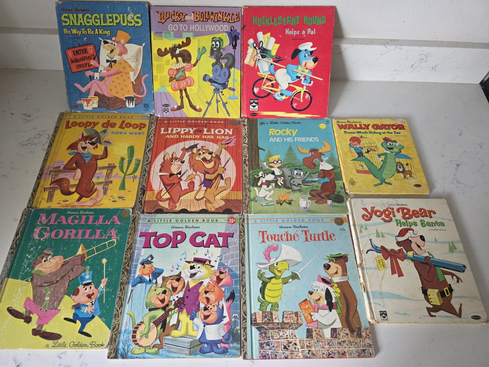 Rare Vintage 1960s Lot Of 11 Hanna-Barbera Golden Books Whitman Collection