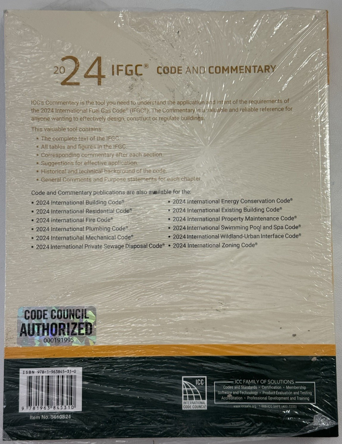 2024 International Fuel Gas Code New Sealed!
