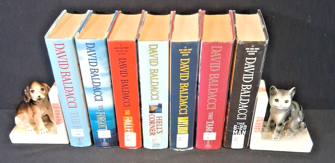 Lot 7 David Baldacci Novels Hardcovers Various LARGE PRINT Ex Lib. GHPL