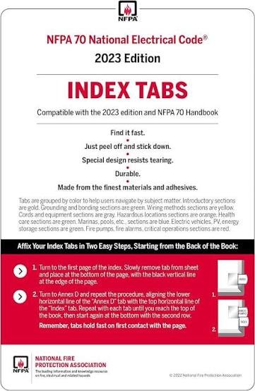 NFPA Index Tabs 2023