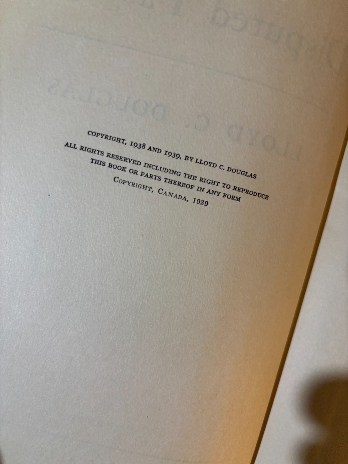 Disputed Passage by Douglas Canada movie tie-in DJ VG+ 1939 Dorothy Lamour