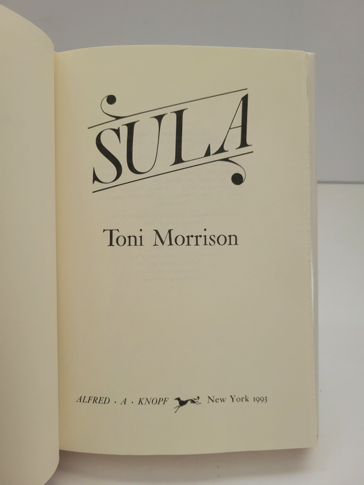 Sula Toni Morrison First Edition Hardcover 1993 Very Good +