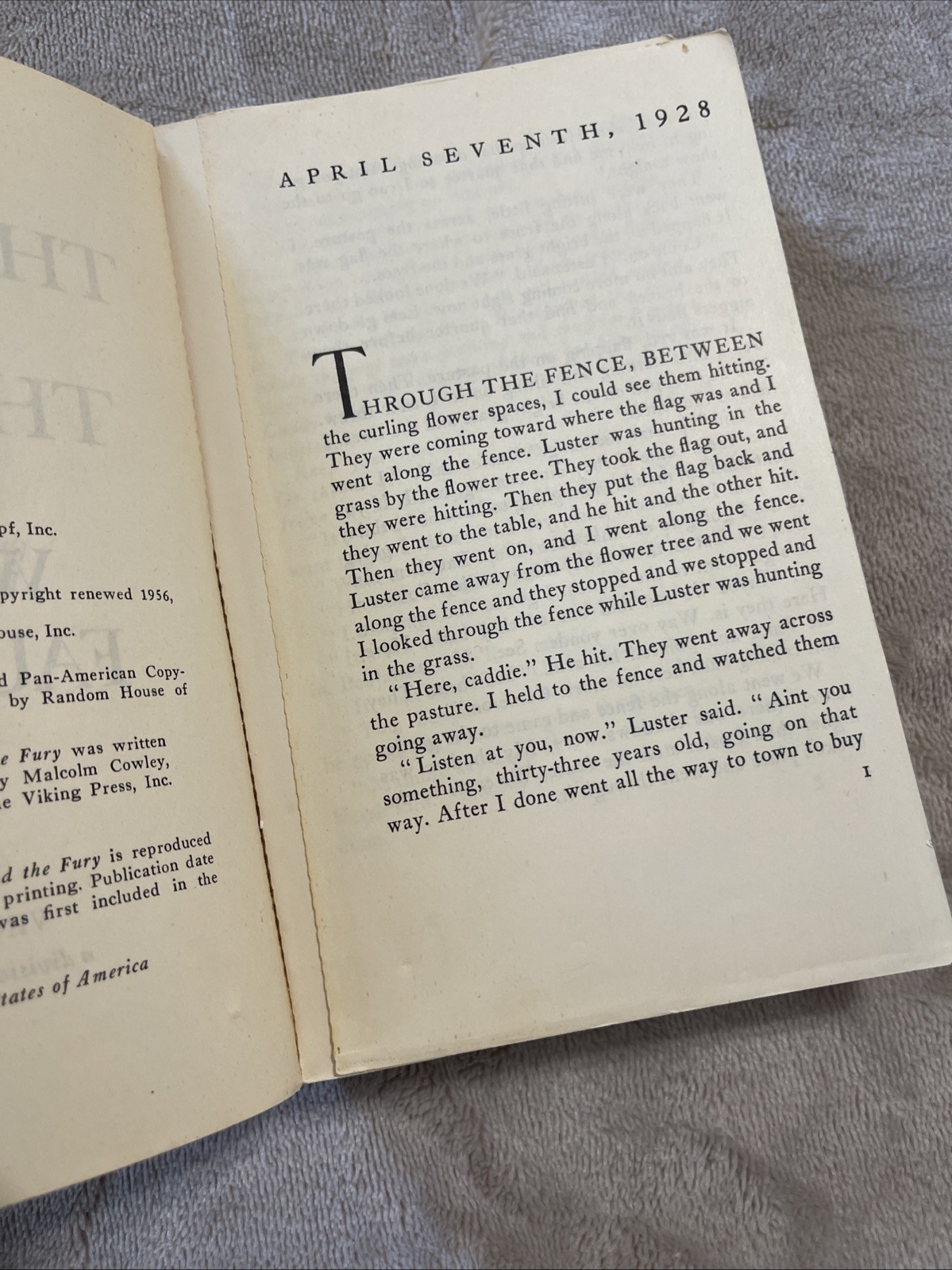The Sound and the Fury Vintage Paperback 1956 William Faulkner